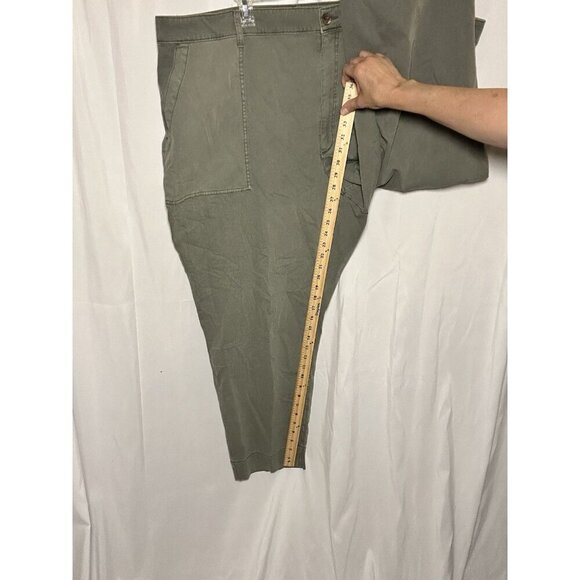 Old Navy Women’s Plus Size 26 High-Waisted Straight Canvas Workwear Pants Green - Picture 9 of 10